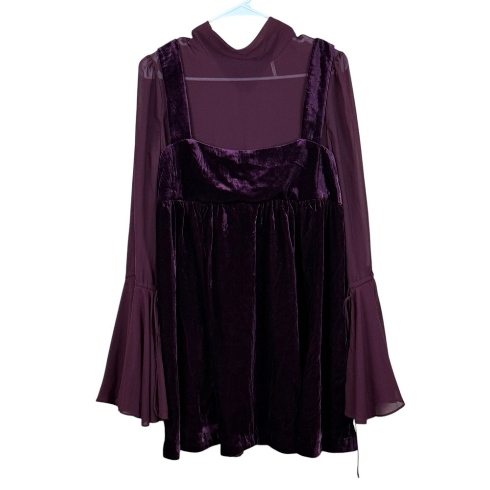 Free People Purple Velvet Mini Dress